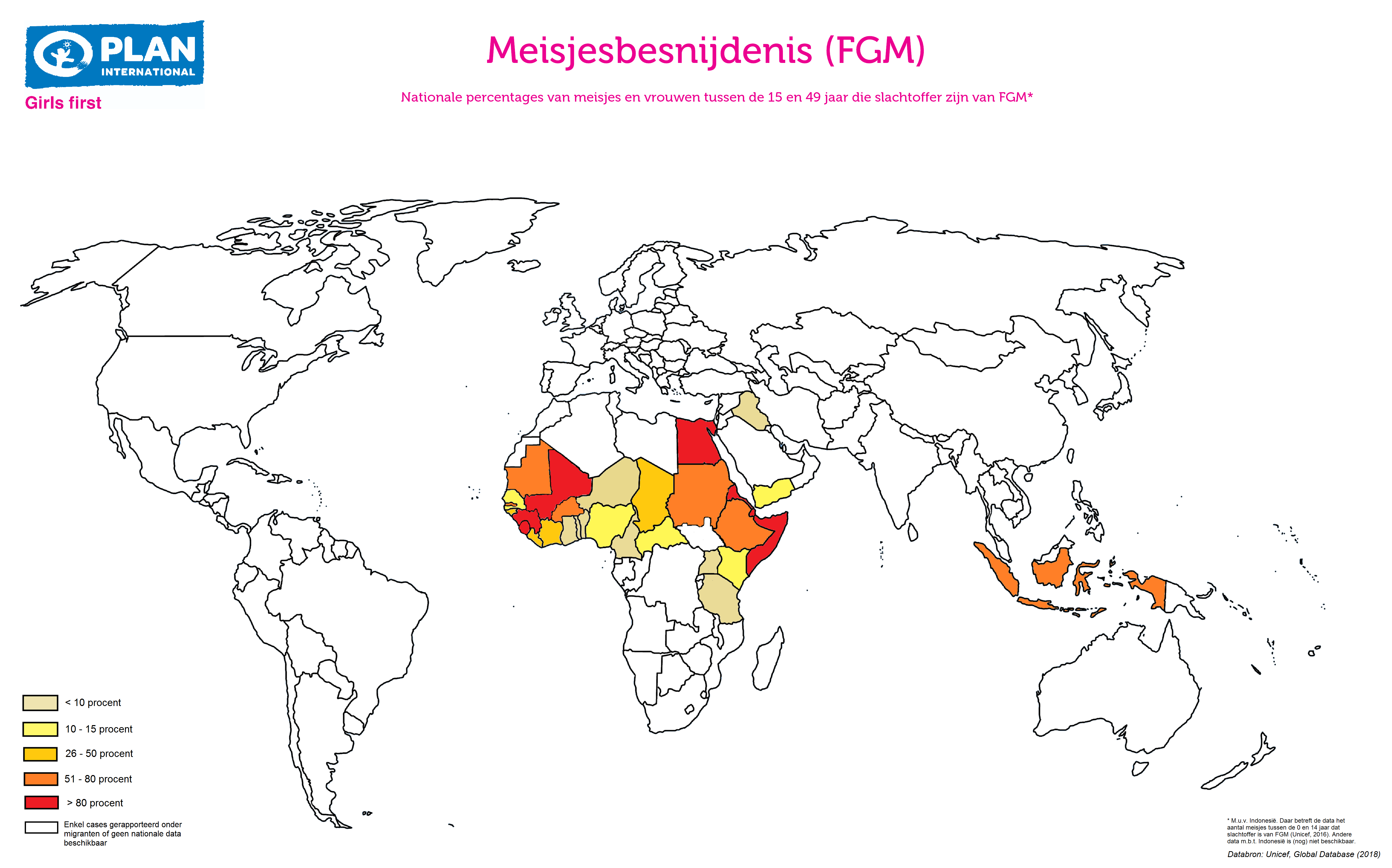 Meisjesbesnijdenis FGM kaart
