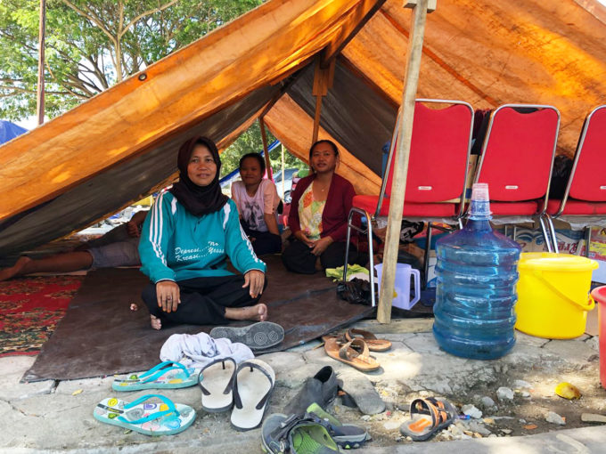 Woman in tent in Sulawesi