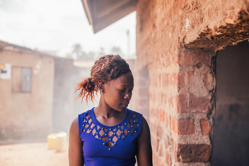 Girl walking the streets in Kampala