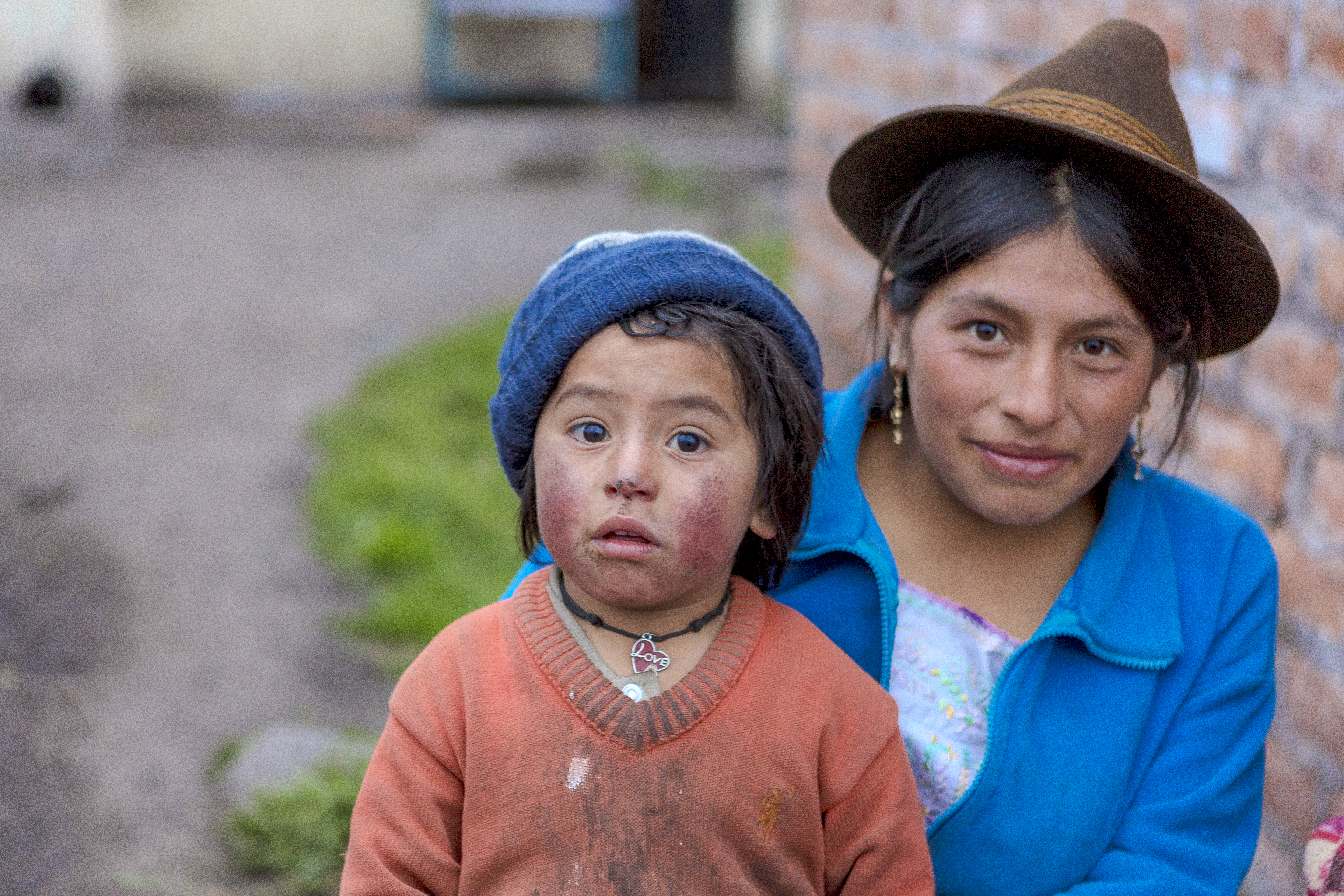 young mother with child in Ecuador