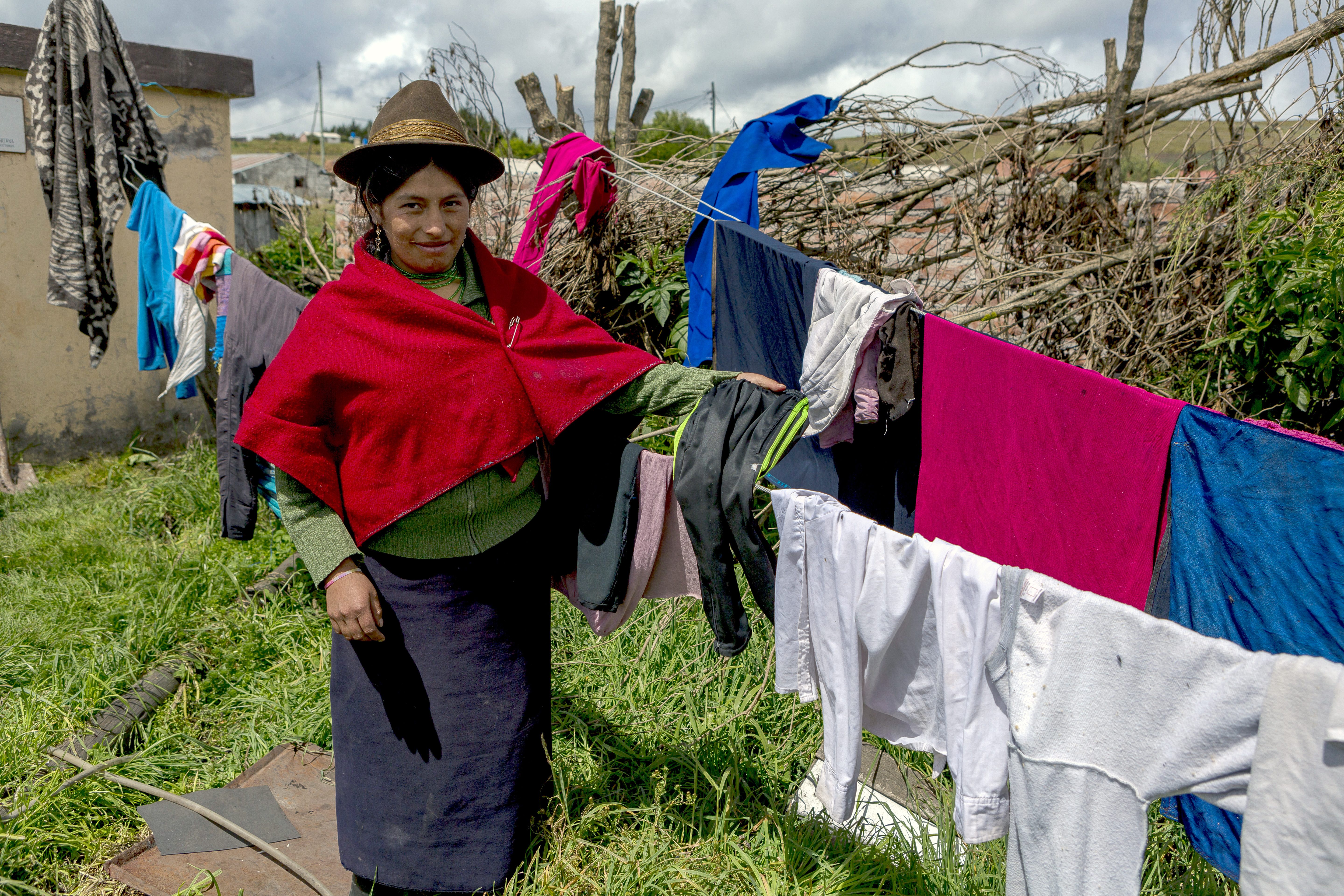 young mother in Ecuador at the laundry