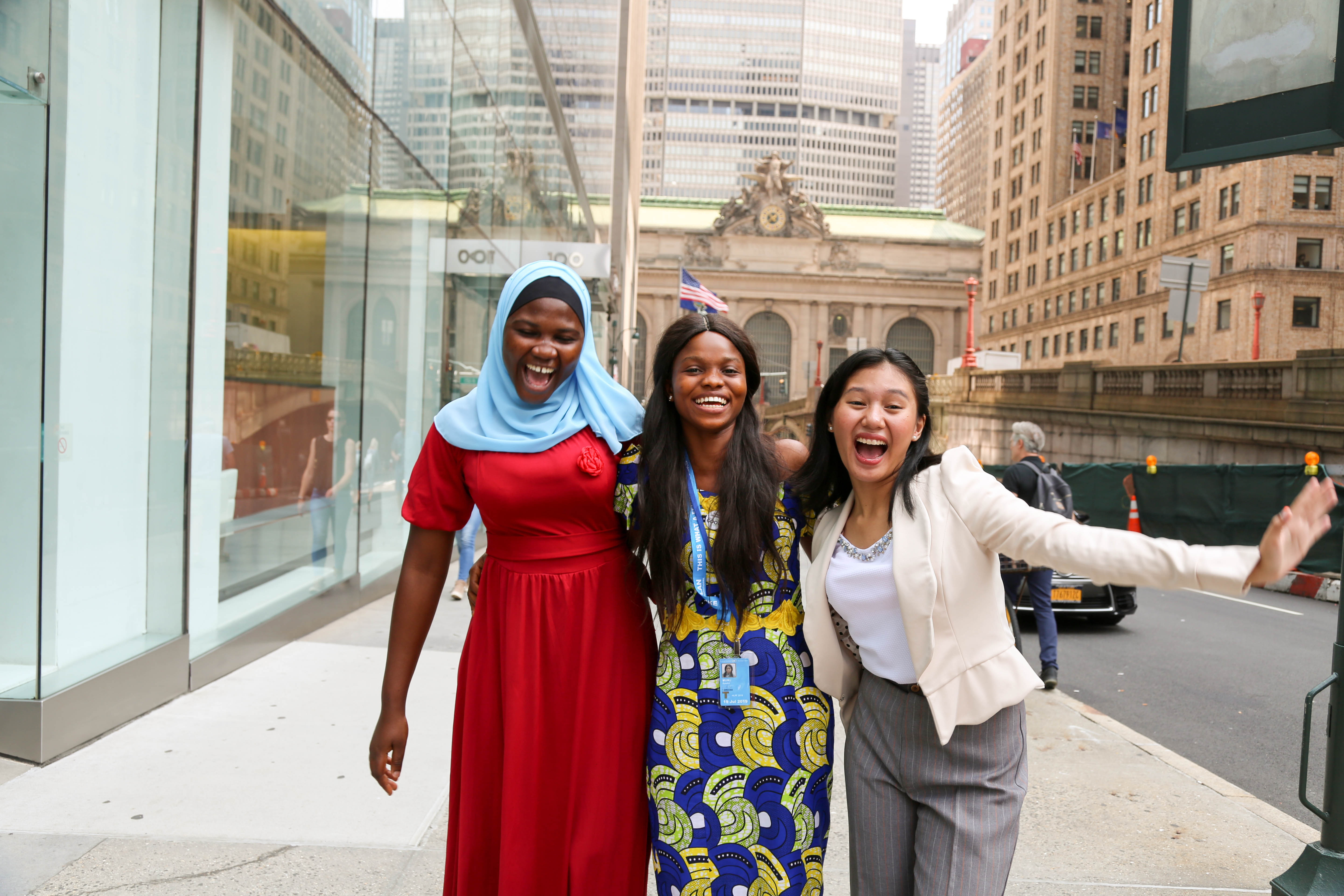 Hibatu, Ayesha and Maurice from the Girls Advocacy Alliance in New York