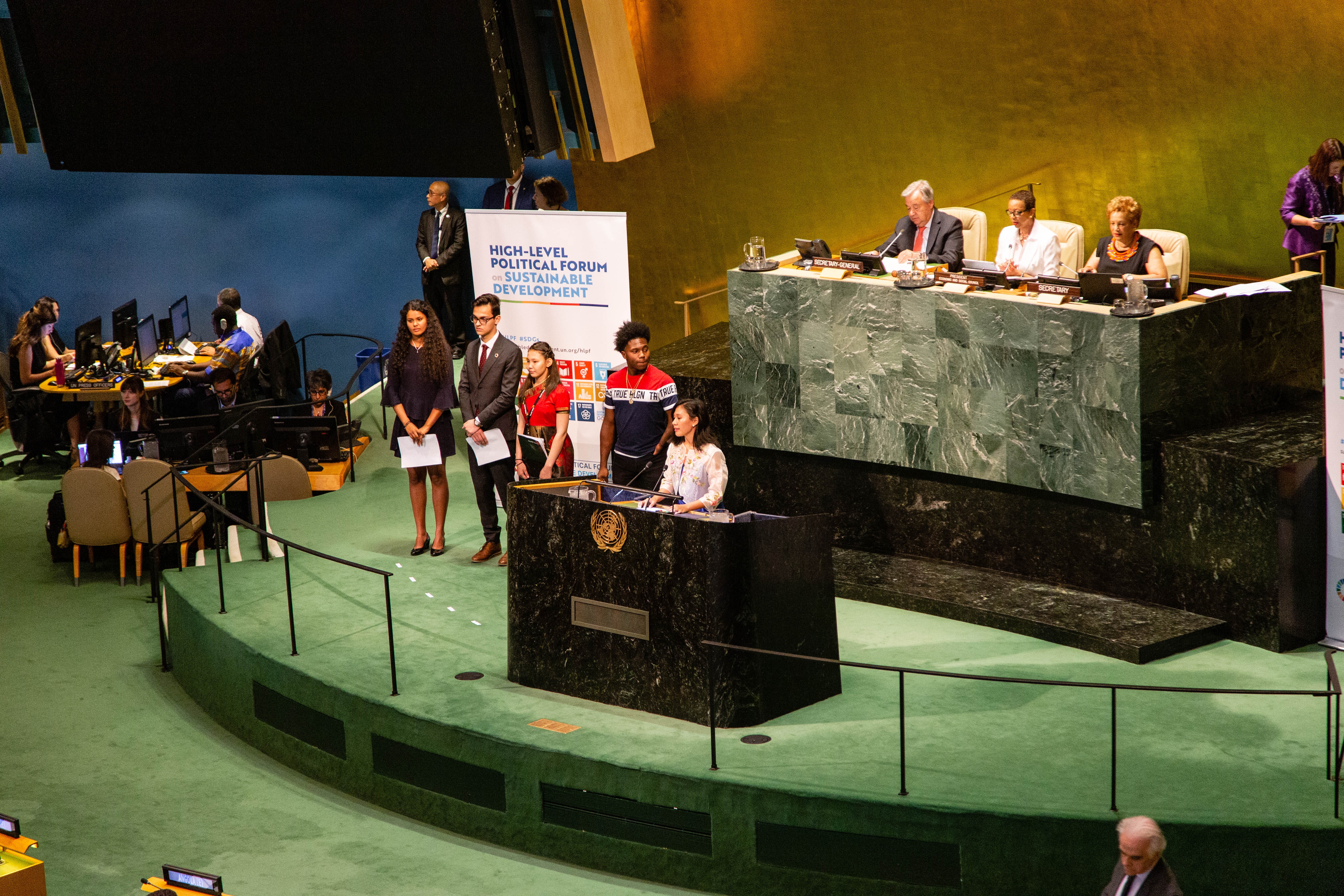 Maurice from the Girls Advocacy Alliance at the Ministerial Meeting during the HLPF